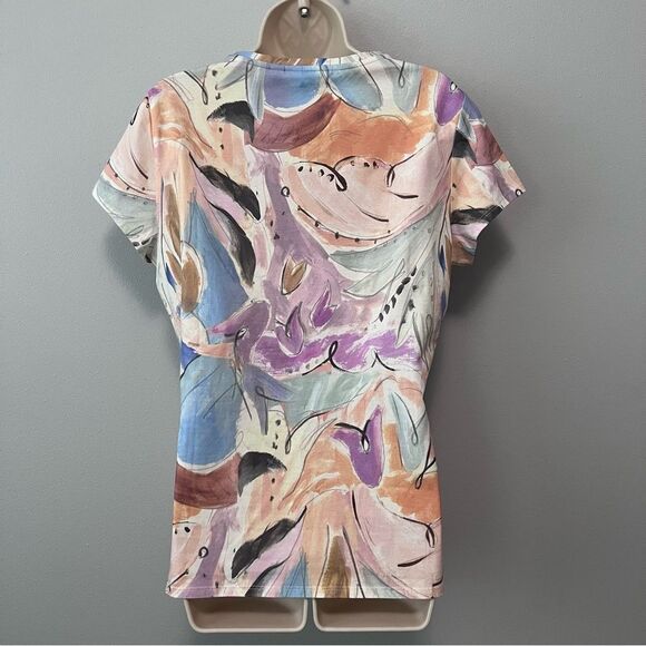 Ted Baker London Rosiean Abstract Print Cotton Tee Size 10/12 - Picture 2 of 5
